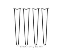 SKISKI LEGS - 4 Pieds de Table en Épingle à Cheveux 71cm 2 Tiges en Acier Noir Épaisseur 10mm