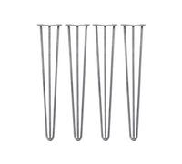 SKISKI LEGS - 4 Pieds de Table en Épingle à Cheveux 71cm 3 Tiges en Acier Couleur Naturelle Épaisseur 12mm