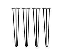 4 Pieds Table en Épingle à Cheveux SkiSki Legs 71cm Acier Noir 3 Tiges 12mm