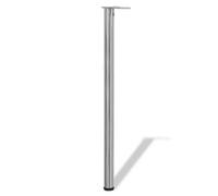4 Pieds De Table Nickel Brossé À Hauteur Réglable 1100 Mm Argenté