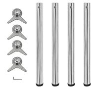 4 pieds de table réglables en hauteur 710 mm Chromé