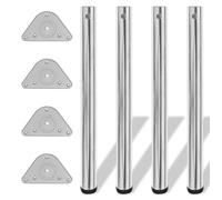 4 pieds de table réglables en hauteur 710 mm Chromé