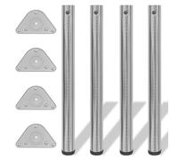 4 pieds de table réglables en hauteur 710 mm Nickel brossé