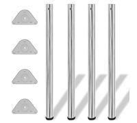 4 pieds de table réglables en hauteur 870 mm Chromé