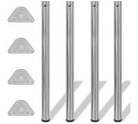 4 pieds de table réglables en hauteur 870 mm Nickel brossé