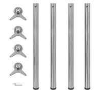 4 pieds de table réglables en hauteur 870 mm Nickel brossé