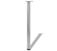 4 Pieds De Table Réglables En Hauteur 870 Mm Nickel Brossé Argenté