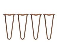 4 Pieds Table en Épingle à Cheveux SkiSki Legs 30,5cm Acier Naturel 2 Tiges 12mm Cuivre