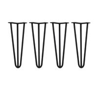 4 x Pieds en épingle à cheveux / Hair Pin Legs Set Furniture Desk Table 14" 3 Prong 12mm Black
