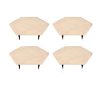 4 pierres de marche pour l’extérieur avec 24 piquets de terre, pierres décoratives résistantes aux intempéries pour allées de jardin, pavés hexagonaux pour allées, idéaux pour (Beige)