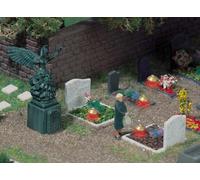 4 Pierres Tombales avec Rouge Feux ( Leds) Et 1 Ange Statue Ho / Jauge D'Oo