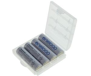 4 piles AA Panasonic Eneloop rechargeables 2000mAh avec boîtier de rangement