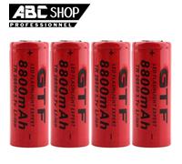 4 PILES ACCUS BATTERIES 26650 8800mAh 3.7V RECHARGEABLE BATTERY Li-ion - LAMPE VAP ETC...