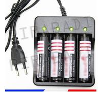 4 PILES ACCUS RECHARGEABLE 18650 3.7V 4200mAh + CHARGEUR QUADRUPLE 4 PILES 18650