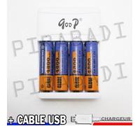 4 PILES ACCUS RECHARGEABLE AA LR06 R06 1.2V 4800mAh + CHARGEUR RAPIDE GP-01T Réf:21