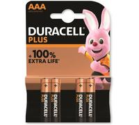 4 piles alcalines Duracell Plus format Mini Style AAA avec une durée de vie 100%