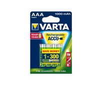 4 Piles Capacité Maximale 1200 mAh Varta Ready2use R3 / AAA 1000mAh