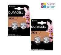 4 Piles Lithium Duracell CR2430 2Bl 3V Boutons DL2430 ECR2430 Exp 2033 N
