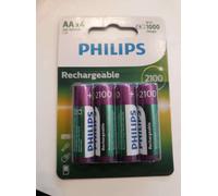 PHILIPS - Piles rechargeables taille AA, 2500 mAh, longue autonomie, écologiques