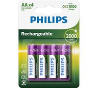 4 Piles Rechargeables AA / HR6 2600mAh Philips