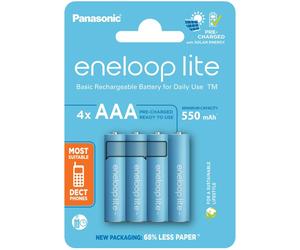 4 Piles Rechargeables AAA / HR03 550mAh Panasonic Eneloop Lite BK-4LCCE