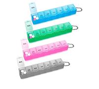 4 Pilulier Semainier Français, Pilulier Journalier 7 Jours 7 Compartiments, Semainier Medicament, Rangement Grande Capacité Boite a Pilules, Portable Semaine Medicaments pour Voyage Vitamines