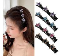 4 Pinces à Cheveux En Cristal Scintillant, Épingle à Cheveux LéGèRe à Double Couche, Fermement FixéE, AdaptéE Aux Coiffures Quotidiennes, Aux Mariages, Aux FêTes Et Aux Danses (B)