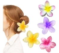 4 pinces à cheveux en forme de fleur pour femme, Fleurs Cheveux Accessoires, Barrette Fleur, Pinces à Cheveux Fleur Accessoires pour cheveux pour Tous Les Jours, Vacances à la Plage, Pool Parties