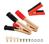 4 pinces crocodile 200A/500A : pinces de batterie en cuivre pour batterie de voiture, câbles de démarrage et chargeurs, pinces alligator isolées en rouge et noir pour voiture et véhicule