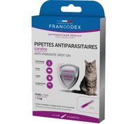 4 pipettes antiparasitaires Icardine pour chats plus de 2 kg - Francodex