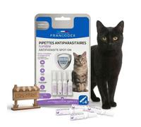 4 Pipettes antiparasitaires Icaridine Francodex - Chat plus de 2 kg - Francodex