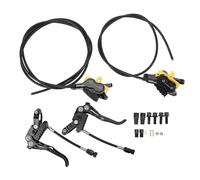 4 Pistons Split Hydraulique Frein À Disque Ensemble En Alliage D'aluminium CNC Avant Arrière Split Hydraulique Freins Montagne Cyclisme (Noir)