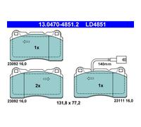 ATE 13.0470-4851.2 Plaquettes de freins pour ALFA ROMEO 159 Sportwagon (939)