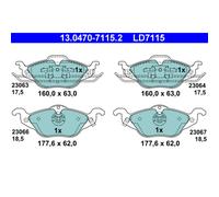 4 Plaquettes De Frein Ate 13-0470-7115-2-02