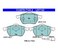 4 Plaquettes De Frein Ate 13-0470-7122-2-02