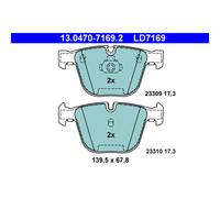 4 Plaquettes De Frein Ate 13-0470-7169-2-02
