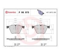 4 Plaquettes De Frein Brembo P06073
