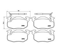 4 Plaquettes De Frein Brembo P68010