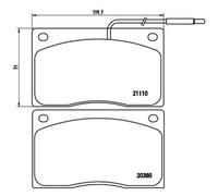 BREMBO - Jeu de 4 plaquettes de frein P 68 012 - Réf. 1396165