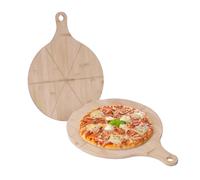4 plateaux à pizza en bambou Ø 33 cm, pour pizza, tarte flambée, fromage, ronds, naturels