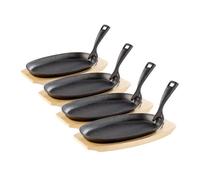 4 plats en fonte avec poignée amovible - 28 cm