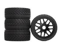 4 pneus de Camion Short Course 1/8 et 1/7, Dimensions 110 mm x 40 mm, hexagone de Roue de 12 mm, compatibles avec Les Voitures RC for Trax-xas, for ARR-MA et for SEN-Ton.(Zwart)