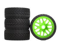 4 pneus de Camion Short Course 1/8 et 1/7, Dimensions 110 mm x 40 mm, hexagone de Roue de 12 mm, compatibles avec Les Voitures RC for Trax-xas, for ARR-MA et for SEN-Ton.(GRn)