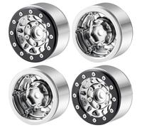 4 pneus en Caoutchouc de 1,55 Pouce avec Jantes en Alliage d'aluminium for Axial 90069 D90 Tamiya CC01 LC70 MST, pièces de Rechange for Voitures RC 1/10(Blau)