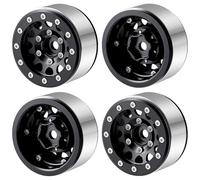 4 pneus en Caoutchouc de 1,55 Pouce avec Jantes en Alliage d'aluminium for Axial 90069 D90 Tamiya CC01 LC70 MST, pièces de Rechange for Voitures RC 1/10(Burgundy)