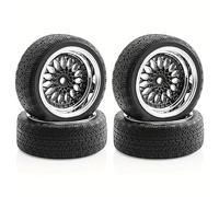 4 pneus et Jantes de 65 mm for Drift RC - Compatible Tamiya TT02/XV01 WRC - Kit de Course sur Route 1/10(C)