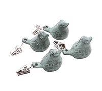 4 Poids De Nappe en Fonte Lourd pour Nappe De Table Exterieur De Jardin - Poids De Nappe Oiseaux Decoratif avec Pince, Kit De Poids De Pinces À Suspendre