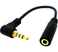 4 Pole 3.5mm 90 Degree Line Audio Right Angle Male to 3.5mm Female TRRS Stereo Audio Cable Extension Cable Earphone Support Mic 12 Inch