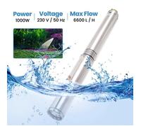 4"" POMPE A EAU IMMERGÉE POUR PUITS PROFOND OU FORAGE 6,600 L-H Acier Inoxydable