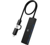 4-Port Hub USB, USB 3.0 hub pour MacBook Pro/Air, Adaptateur multiport USB, 5 Gbps Data Hub Ultra-Slim pour iMac Pro, Xbox, PS4, Dell, HP, Surface, Tesla Model 3, HDD